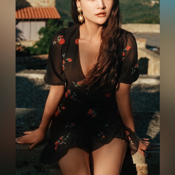 Reformation Alcott Dress In Rochelle mini dress - Picture 6 of 11